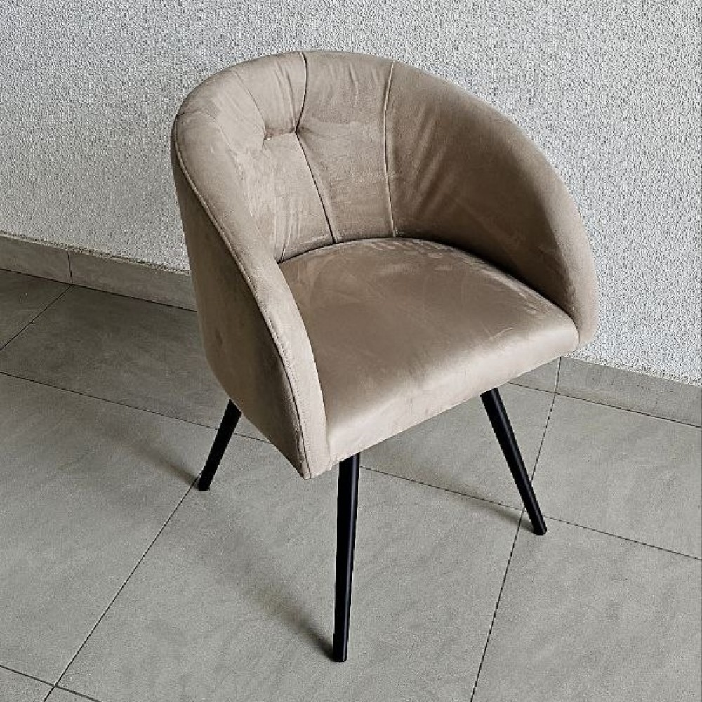 Стул КРИСТИНА-S/AL ROT муар черный/ капучино 5MAV04 - купить в Озерце