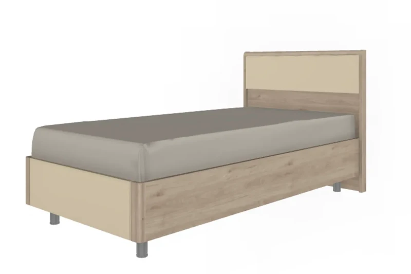 Кровать КР-5005-ГС-КМ 90х190 (Гикори Джексон Светлый/Кашемир Матовый) - купить в Озерце