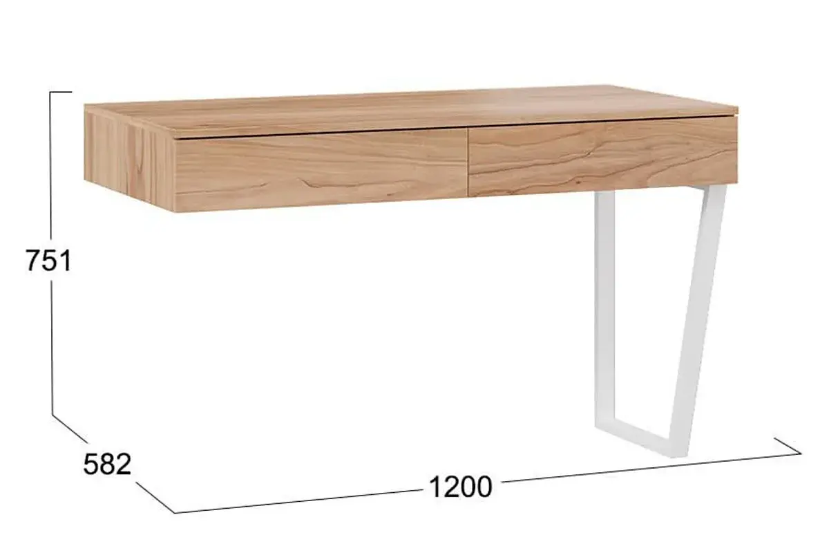 Стол письменный Порто ТД-393.15.02 с ящиками (Белый/Яблоня Беллуно) — Мебель-центр Озерцо