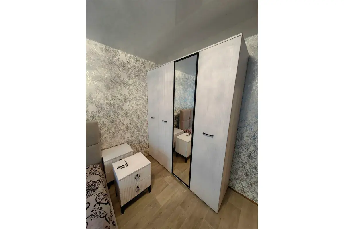 Тумба прикроватная Шарлиз (Белое сияние/Белый снег) — Мебель-центр Озерцо