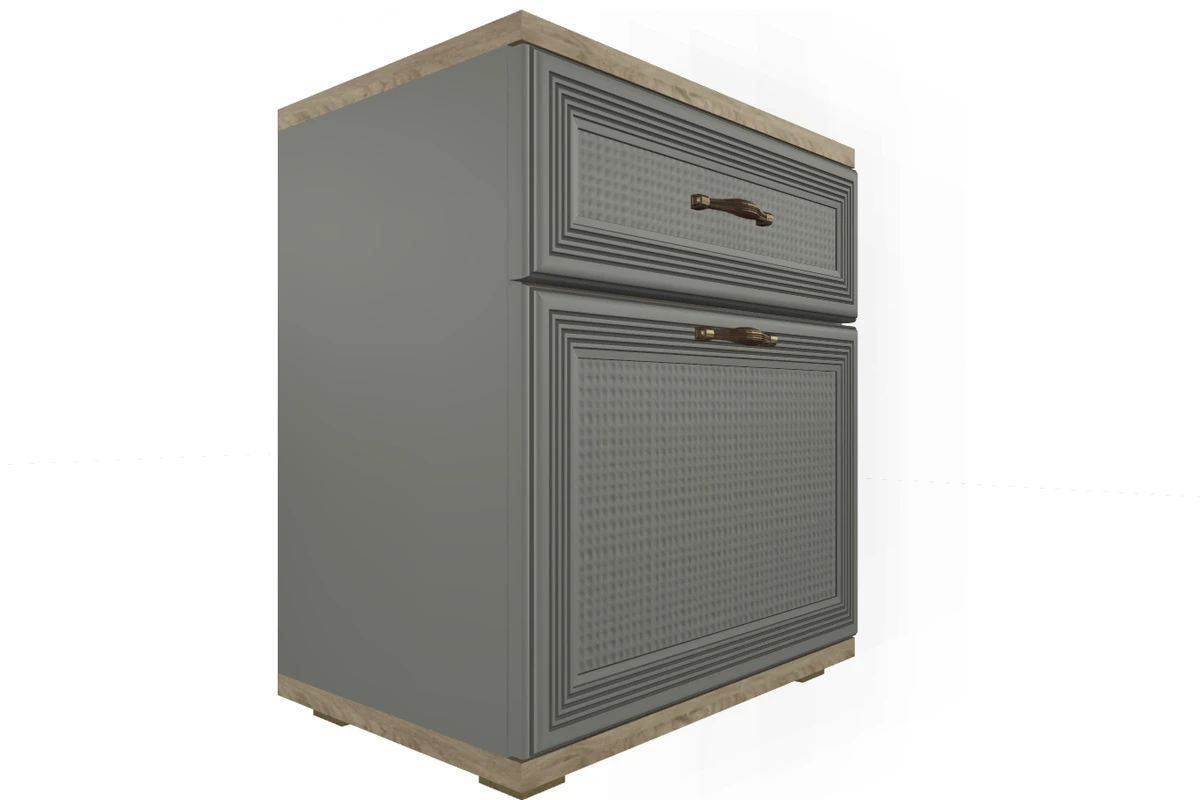 Готовый комплект для спальни СК-1008-ГС-СО-В (Гикори Джексон Светлый/Серый Оникс/Велюр) - купить в Озерце