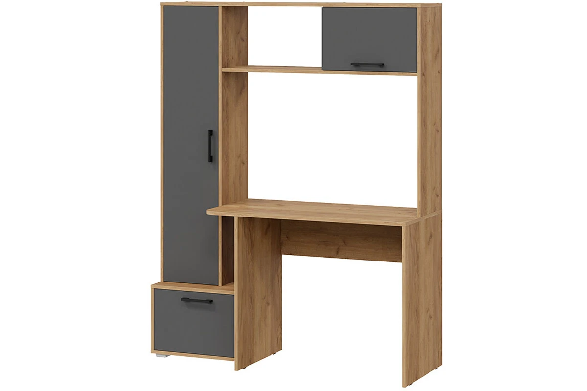 Стол письменный Тип 15 (Дуб Крафт Золотой/Графит Серый) — Мебель-центр Озерцо