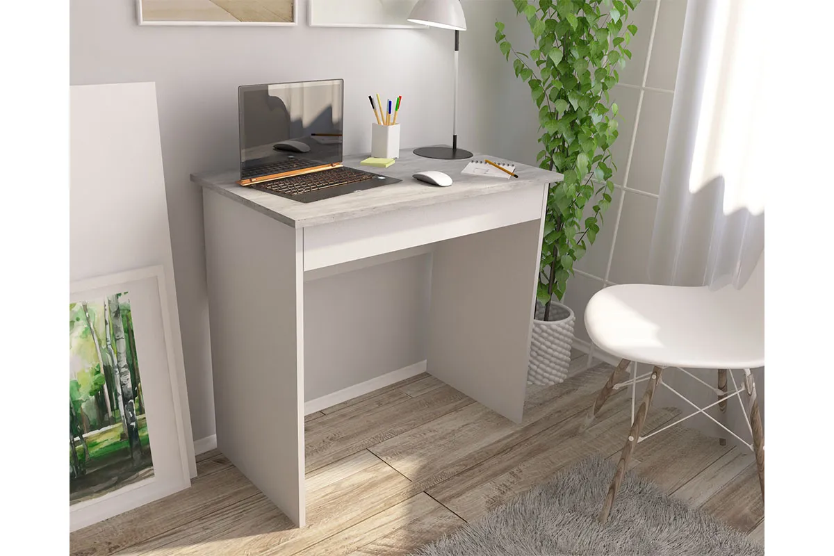 Стол компьютерный (Белый/Atelier светлый) — Мебель-центр Озерцо