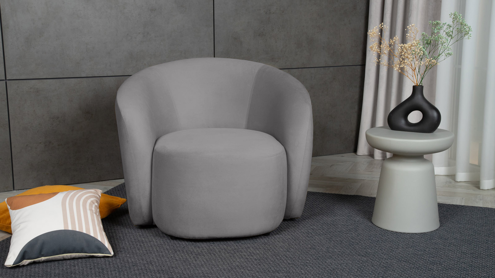 Кресло поворотное Nuage, ткань Sky Velvet 08 86x90 — купить в Озерце