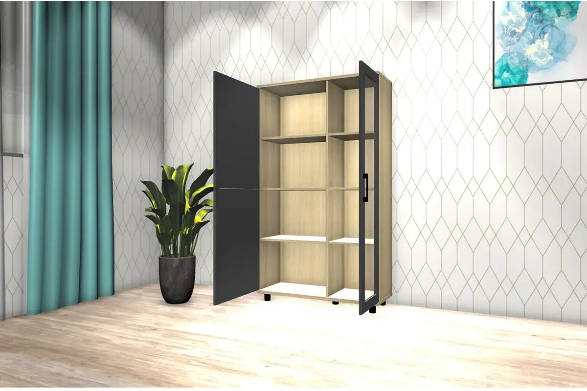 Шкаф многоцелевой ШК-5081-АС-АМ (Ясень Асахи/Антрацит Матовый) в мебель-центре Озерцо