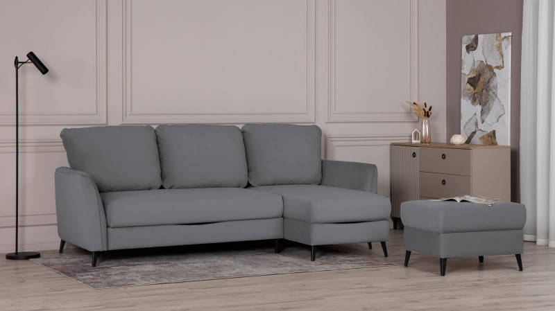 Диван -кровать угловой Laguna, Тк. Sky Velvet 16 159x245 — купить в Озерце