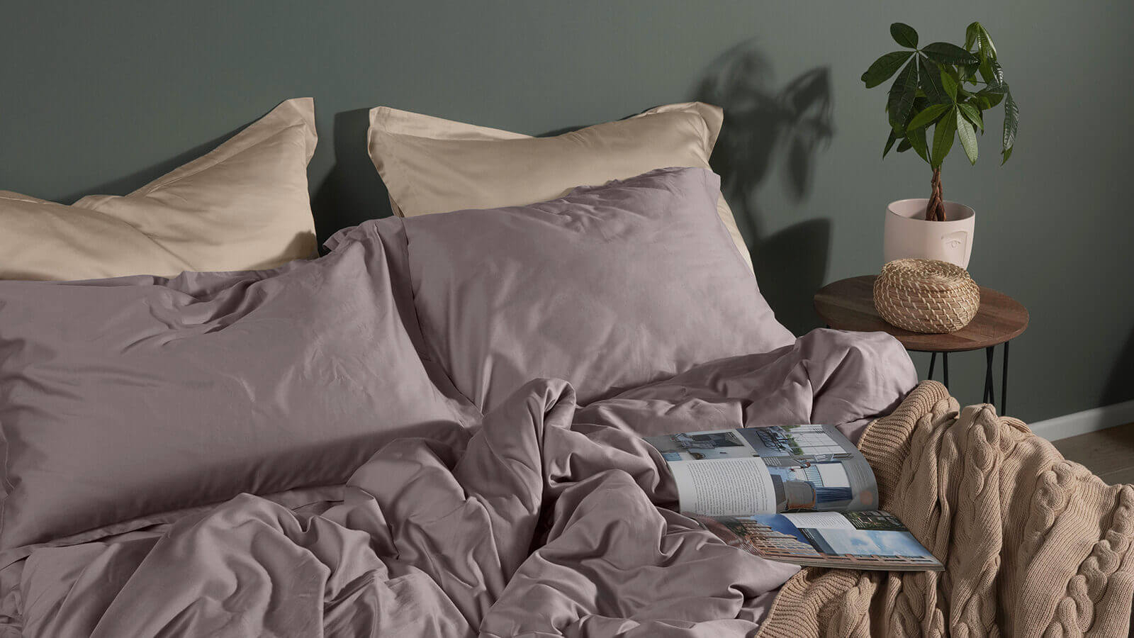 Постельное белье Askona Home Дымчатый 172x205, без простыни в мебель-центре Озерцо