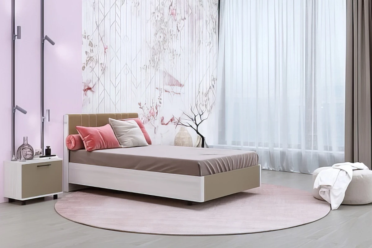 Кровать 140х200 КР-5012-СЯ-ЛМ (Снежный Ясень/Латте Матовый) - купить в Озерце