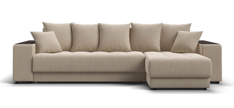 Ванкувер угловой диван Велюр Монолит латте — купить в Озерце