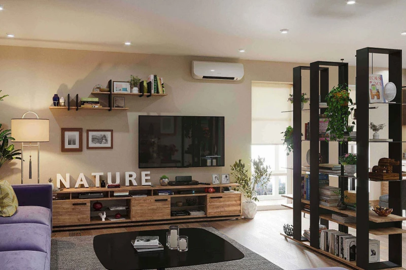 Гостиная Nature комплект 4 (Дуб Табачный Craft/Черный) — Мебель-центр Озерцо