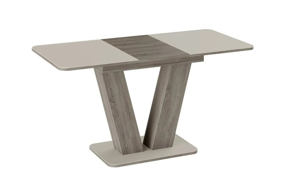 Стол раздвижной Чинзано Тип 1 (Дуб Сонома Трюфель/Стекло бежевое матовое) - купить в Озерце