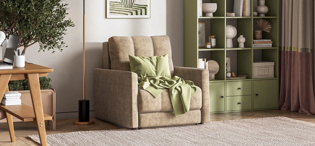 Босс Лофт кресло-кровать Велюр Роял тауп — купить в Озерце