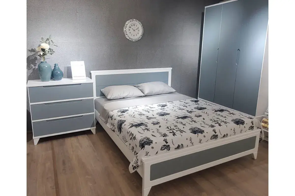 Кровать Соня (массив) 160х200 (Белый/Серый) - купить в Озерце