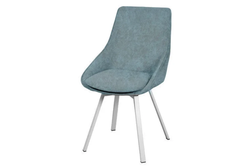 Стул поворотный Рокси (Белый матовый/Велюр Генезис/Флок мята) СРП-131 - купить в Озерце