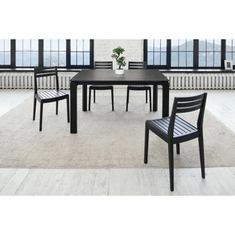 Стол БОНН HPL камень серый/матовый черный - купить в Озерце