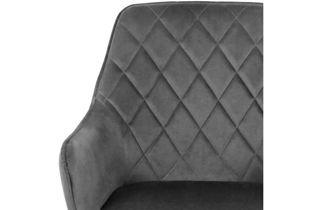 Стул поворотный Бостон Стиль (Муар черный/Велюр Velluto 18/Серый) СРП-456 - купить в Озерце