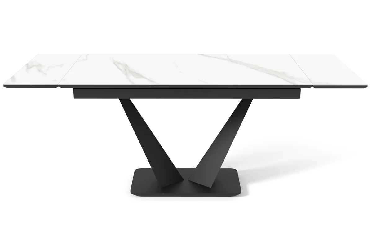 Стол обеденный Ниагара 1400(2000) (ст. №2 / Керамика 9806035 / МДФ Черный кварц / Металл черный) - купить в Озерце