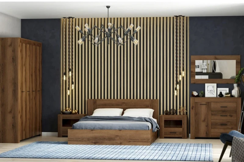 Спальня Квадро (Дуб делано темный) - купить в Озерце