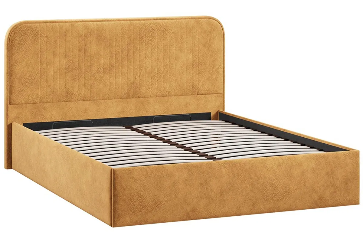 Кровать Тиффани c подъемным механизмом 160х200 Тип 1 (Микровелюр/Wellmart Yellow) - купить в Озерце