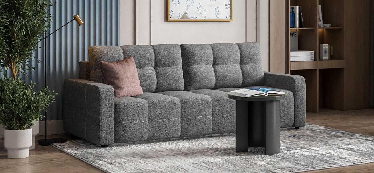 Денди диван Рогожка Мальмо серый — купить в Озерце