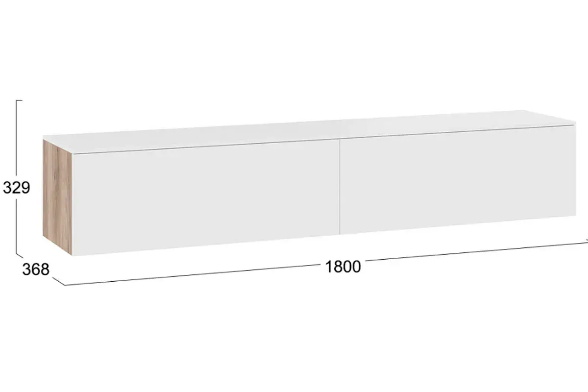 Тумба Порто ТД-393.03.11 для теле- и радиоаппаратуры (Яблоня Беллуно/Белый софт) — Мебель-центр Озерцо