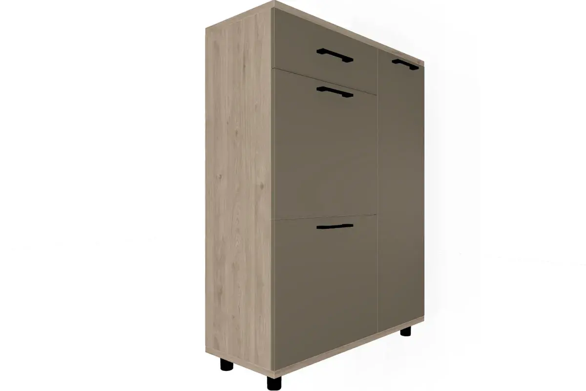 Прихожая Грейс комплект 1 (Гикори Джексон Светлый/Латте Матовый) — Мебель-центр Озерцо