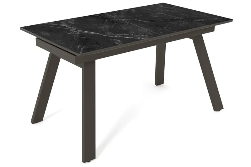 Стол обеденный Морис 1400 (1800) (ст. №2 / Керамика Черный мрамор 9806053 / МДФ Черный кварц / Металл черный) - купить в Озерце