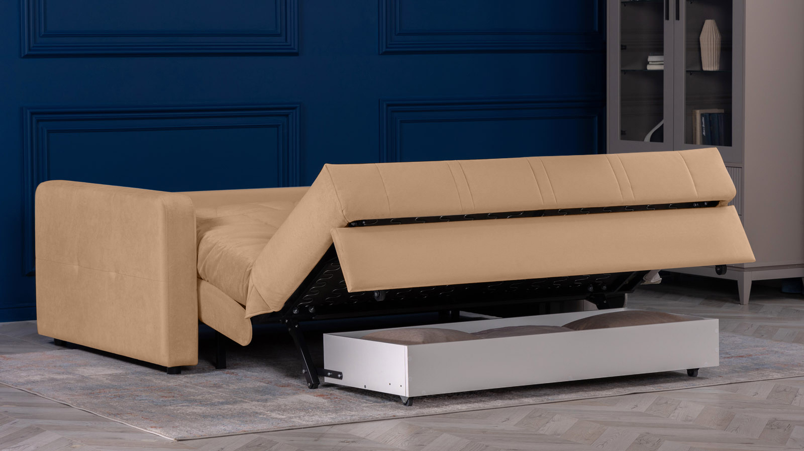 Диван - кровать Domo Pro стежка ромб, ткань Casanova Beige 160x216 — купить в Озерце