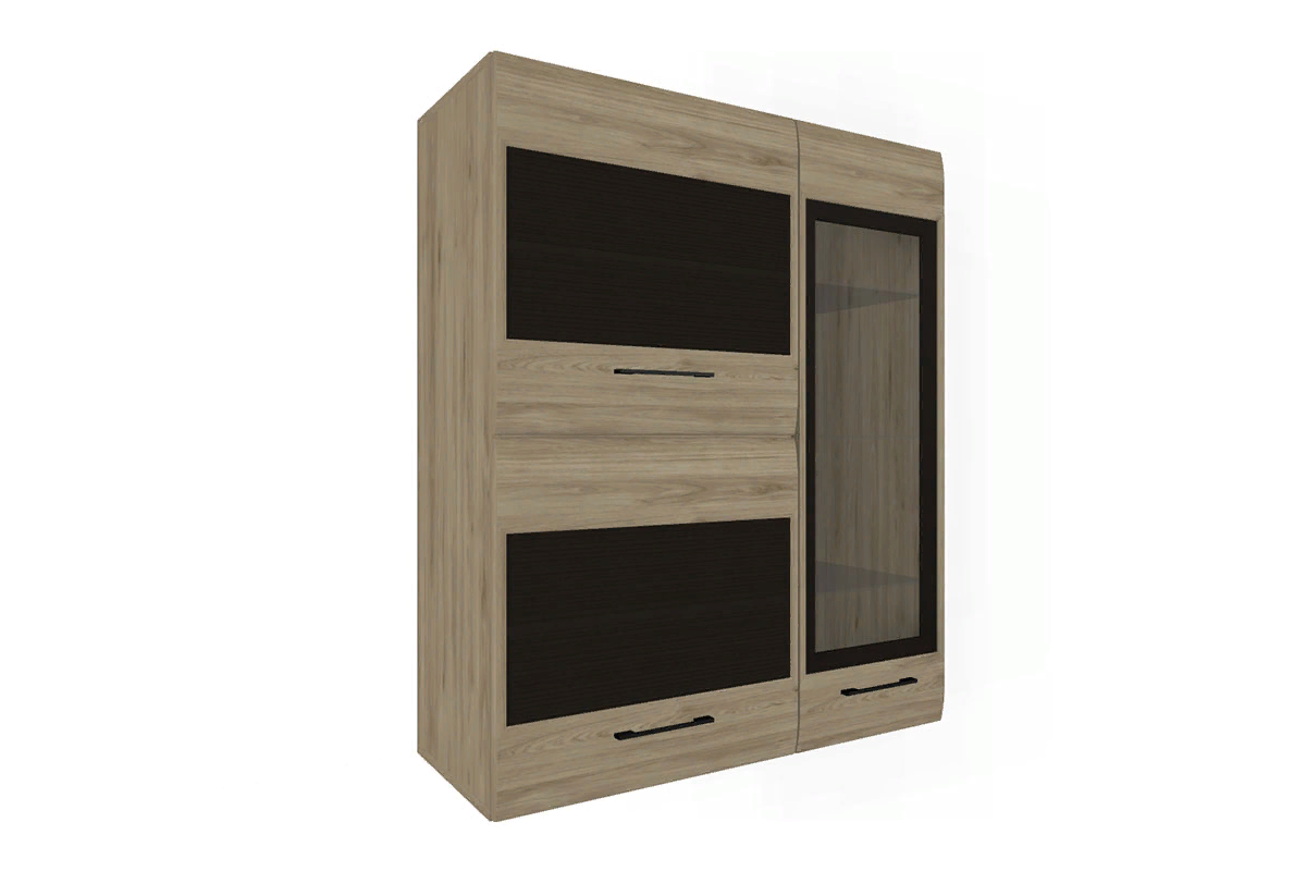 Гостиная Камелия-6 (Гикори Джексон Светлый комбинированный) — Мебель-центр Озерцо