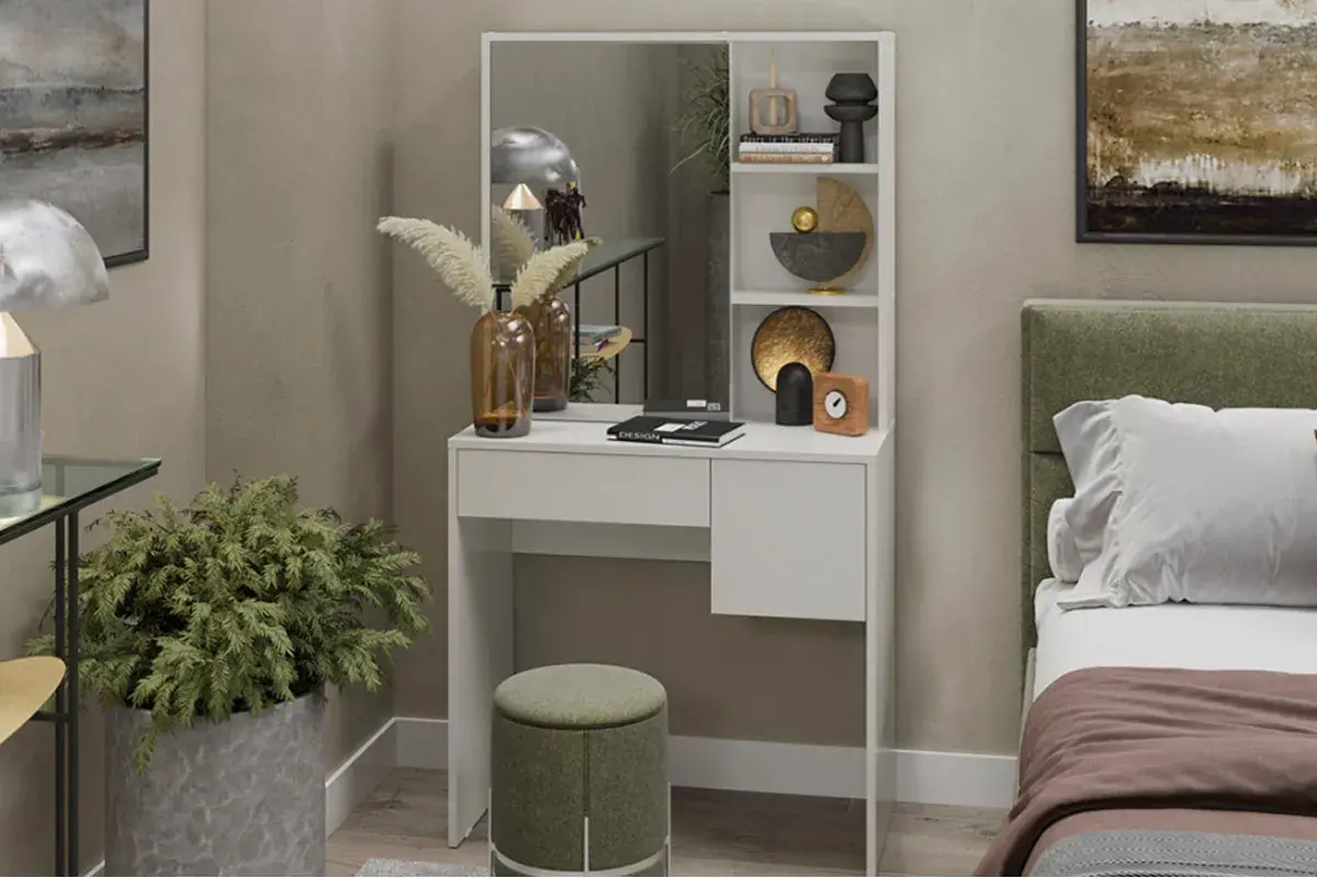 Стол туалетный Вайт (Белый ясень) — Мебель-центр Озерцо