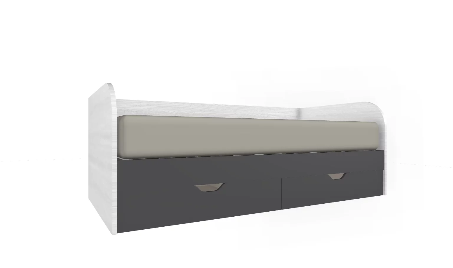 Детская Грейс композиция 1 (Снежный Ясень/Антрацит Матовый) — Мебель-центр Озерцо