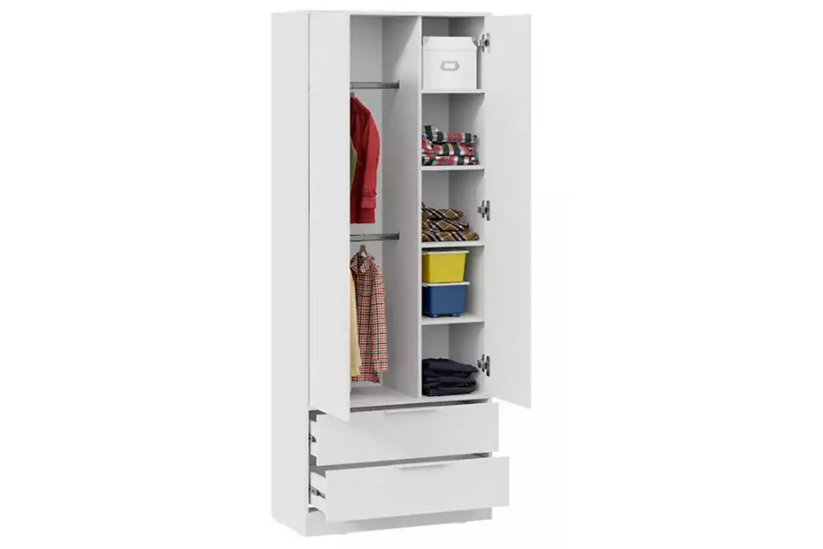 Шкаф для одежды Марли (Белый) в мебель-центре Озерцо