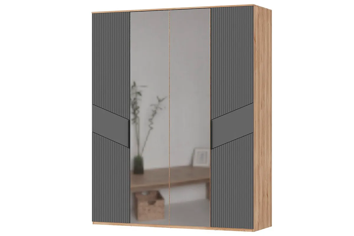 Спальный гарнитур Астория №1 / без кровати (Дуб кастелло медовый / Графит софт) - купить в Озерце