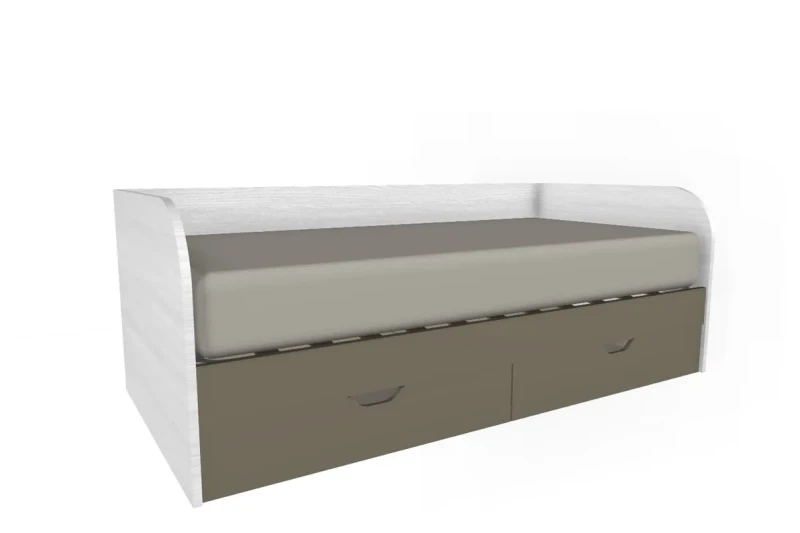 Кровать КР-117 90х190 СЯ-ЛМ (Снежный Ясень/Латте Матовый) - купить в Озерце