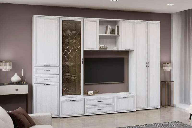 Гостиная Карина-21 (Снежный Ясень) — Мебель-центр Озерцо