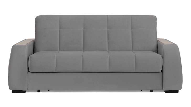 Диван - кровать Domo Pro с накладкой цвета ясень, стежка квадрат, ткань Sky Velvet 08 160x216 — в мебель-центре Озерцо