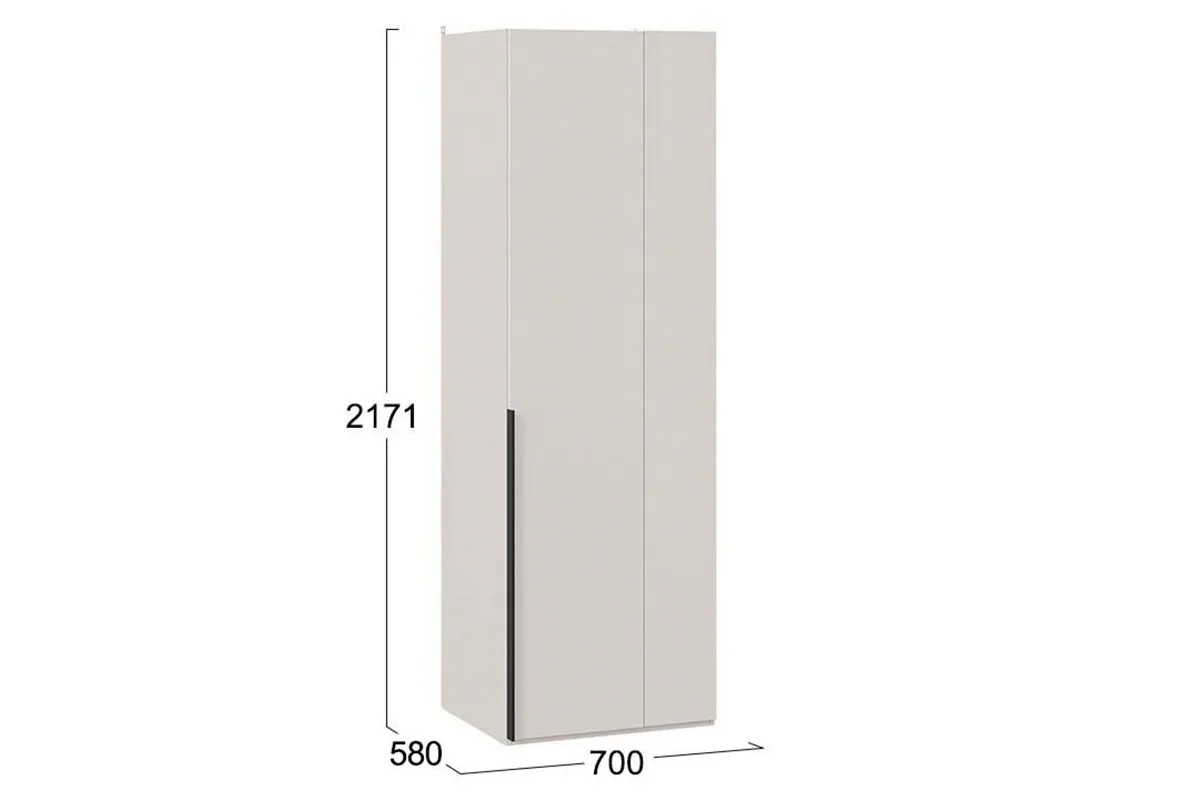 Шкаф угловой Порто СМ-393.07.006 (580) с 1 глухой дверью (Кашемир матовый / Кашемир сатин) в мебель-центре Озерцо