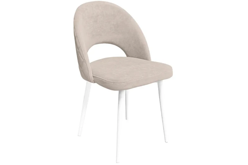Стул Амели (конус Т2) (Белый муар/Велюр Dream Beige/Бежевый) - купить в Озерце