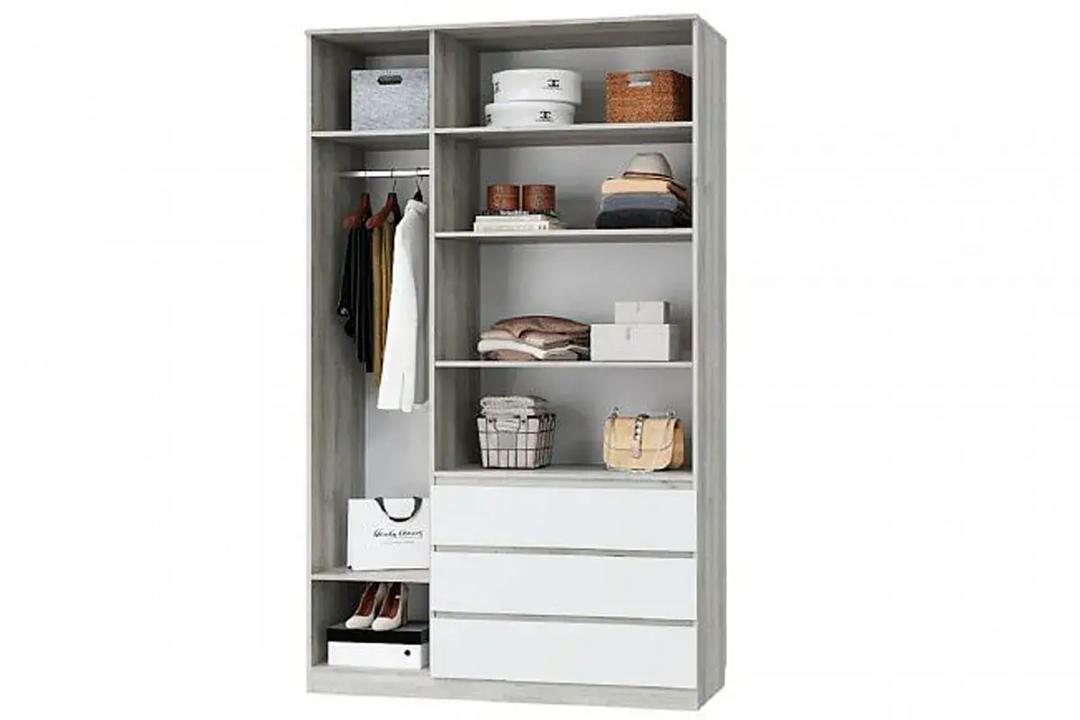 Шкаф 3х-дверный Лори (Дуб Серый/Белый) в мебель-центре Озерцо