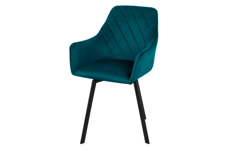 Стул поворотный Бостон (Муар черный / Велюр Velluto 36 / Бирюза) СРП-156 - купить в Озерце