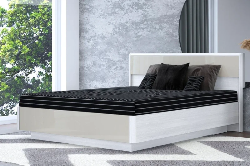 Кровать КР-4003-СЯ-КГ с ПМ 160х200 (Снежный Ясень/Кашемир Глянцевый) - купить в Озерце