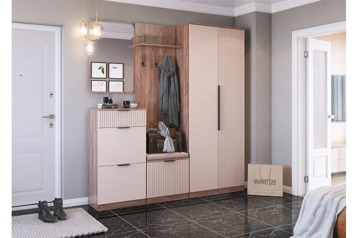 Шкаф для платья и белья Тоскана (Дуб табачный/Бисквит) в мебель-центре Озерцо