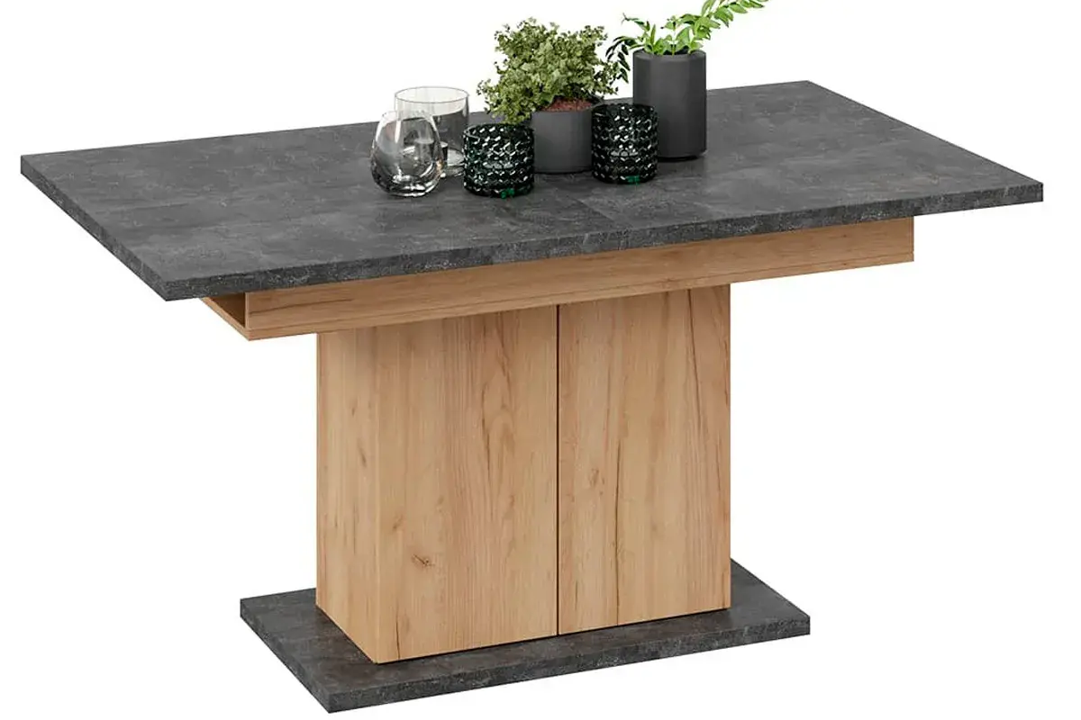 Стол раздвижной Детройт Тип 1 (Дуб Крафт золотой/Ателье темное) - купить в Озерце