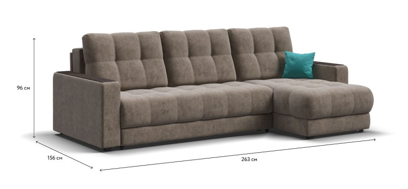 Угловой диван BOSS 3.0 Classic XL Велюр Роял тауп — купить в Озерце