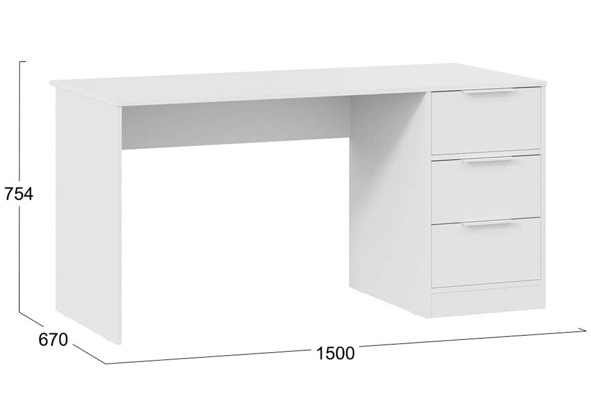 Стол письменный Марли Тип 2 (Белый) — Мебель-центр Озерцо
