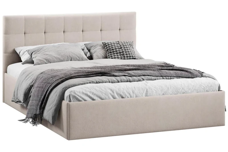 Кровать Джоли  универсальная 160х200 Тип 1 (Велюр/Мокко светлый) - купить в Озерце