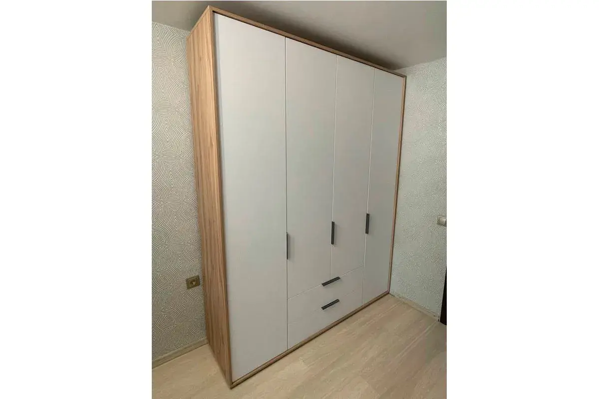 Шкаф четырехдверный Николь Мод.8 (Белый/Дуб Альпийский) в мебель-центре Озерцо