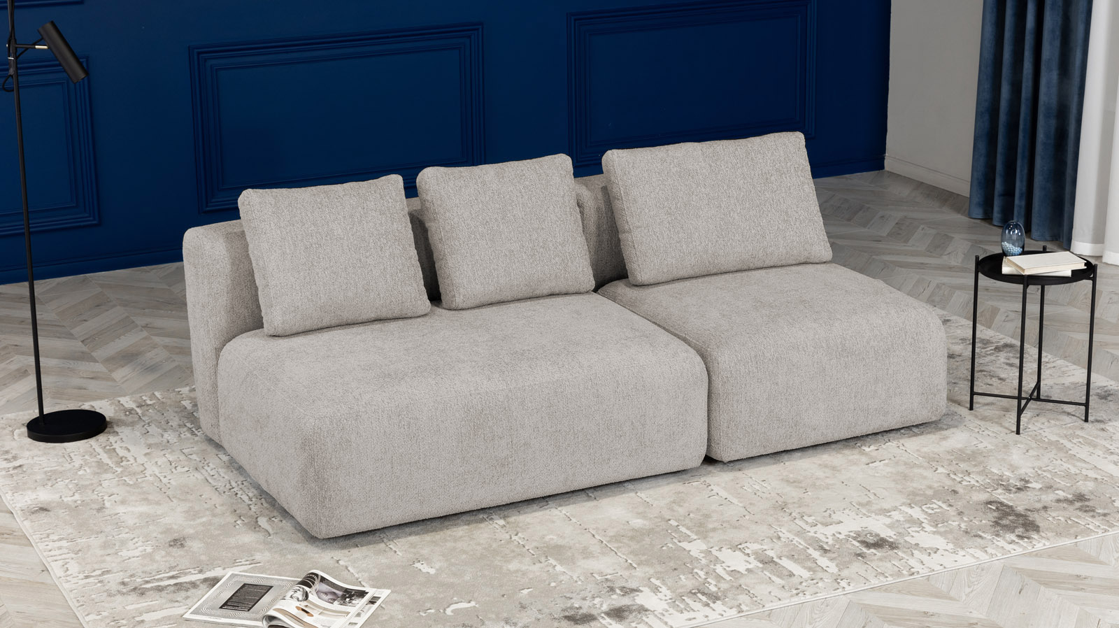 Диван модульный Molto, 2-секционный,125+ 85+125+85, ткань Forte 01 107x214 — купить в Озерце