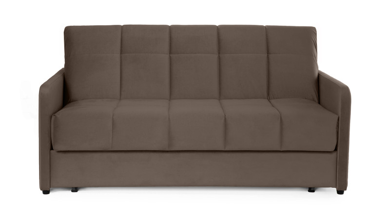 Диван - кровать Domo Pro с узкими подлокотниками, стежка квадрат, ткань Sky Velvet 02 180x216 — купить в Озерце