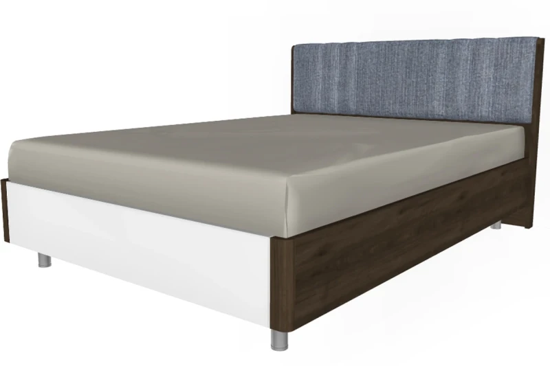 Кровать 140х200 КР-5012-ГТ-БГ (Гикори Джексон Темный/Белый Бриллиант Глянцевый) - купить в Озерце